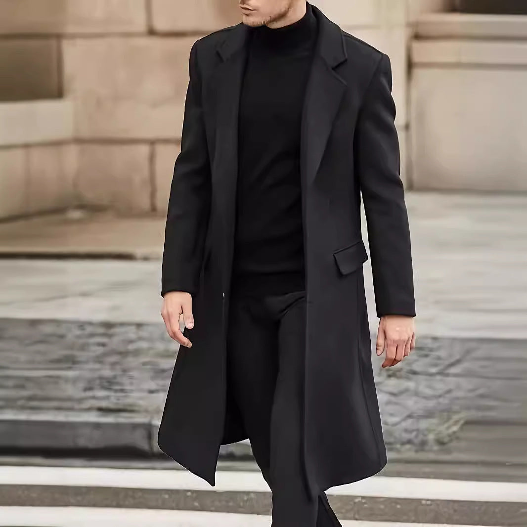 Herren eleganter lang geschnittener Wollmantel Echoarchiv