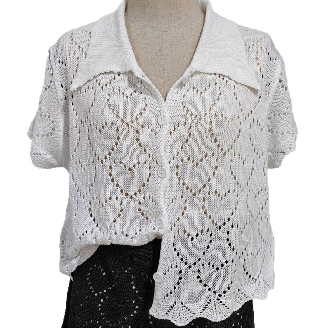 Damen luftiger Häkel-Cardigan mit modischem Lochmuster Echo Archiv