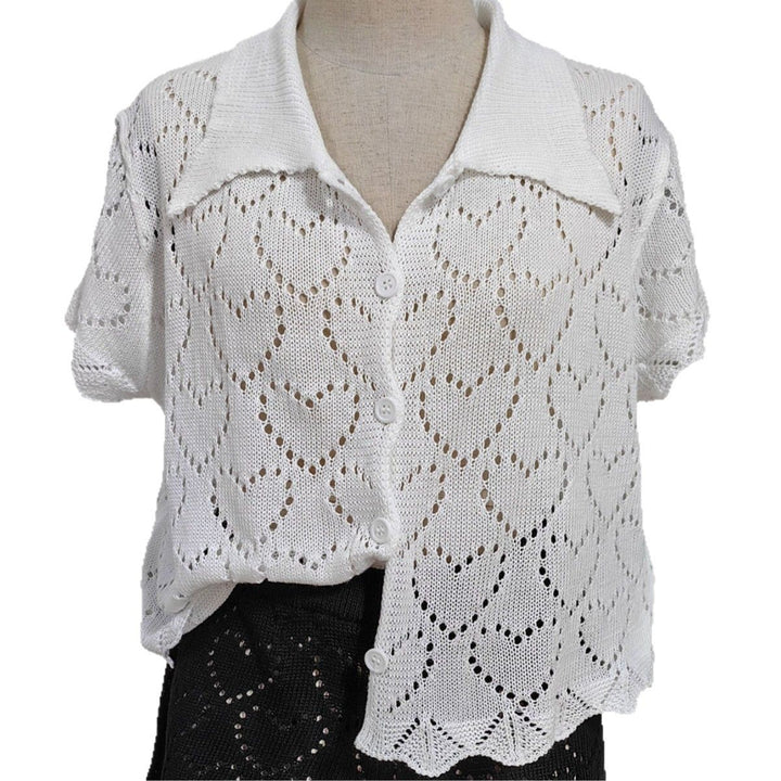 Damen luftiger Häkel-Cardigan mit modischem Lochmuster Echo Archiv