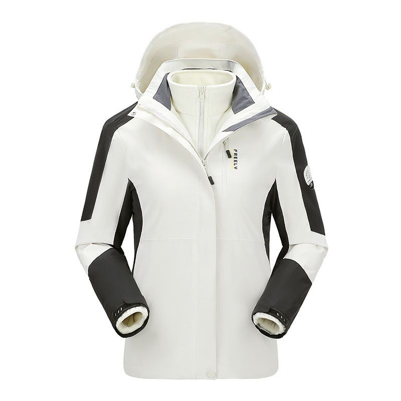 Herren nicht wasserdichte dreiteilige Winterjacke mit abnehmbarem Kapuze und Fleece-Innenjacke – Marzano