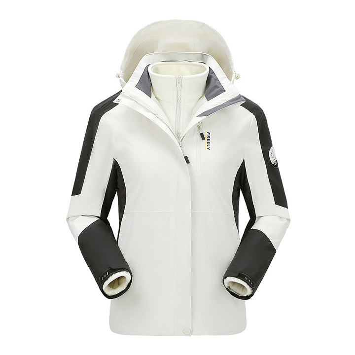 Herren nicht wasserdichte dreiteilige Winterjacke mit abnehmbarem Kapuze und Fleece-Innenjacke – Marzano