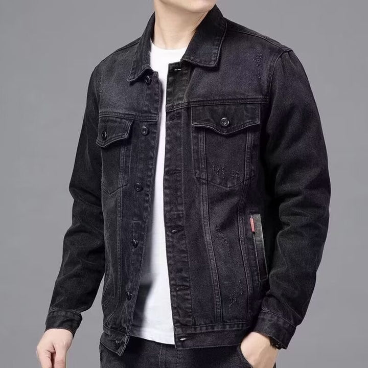Herren Modische Denimjacke mit Knöpfen Echo Archiv