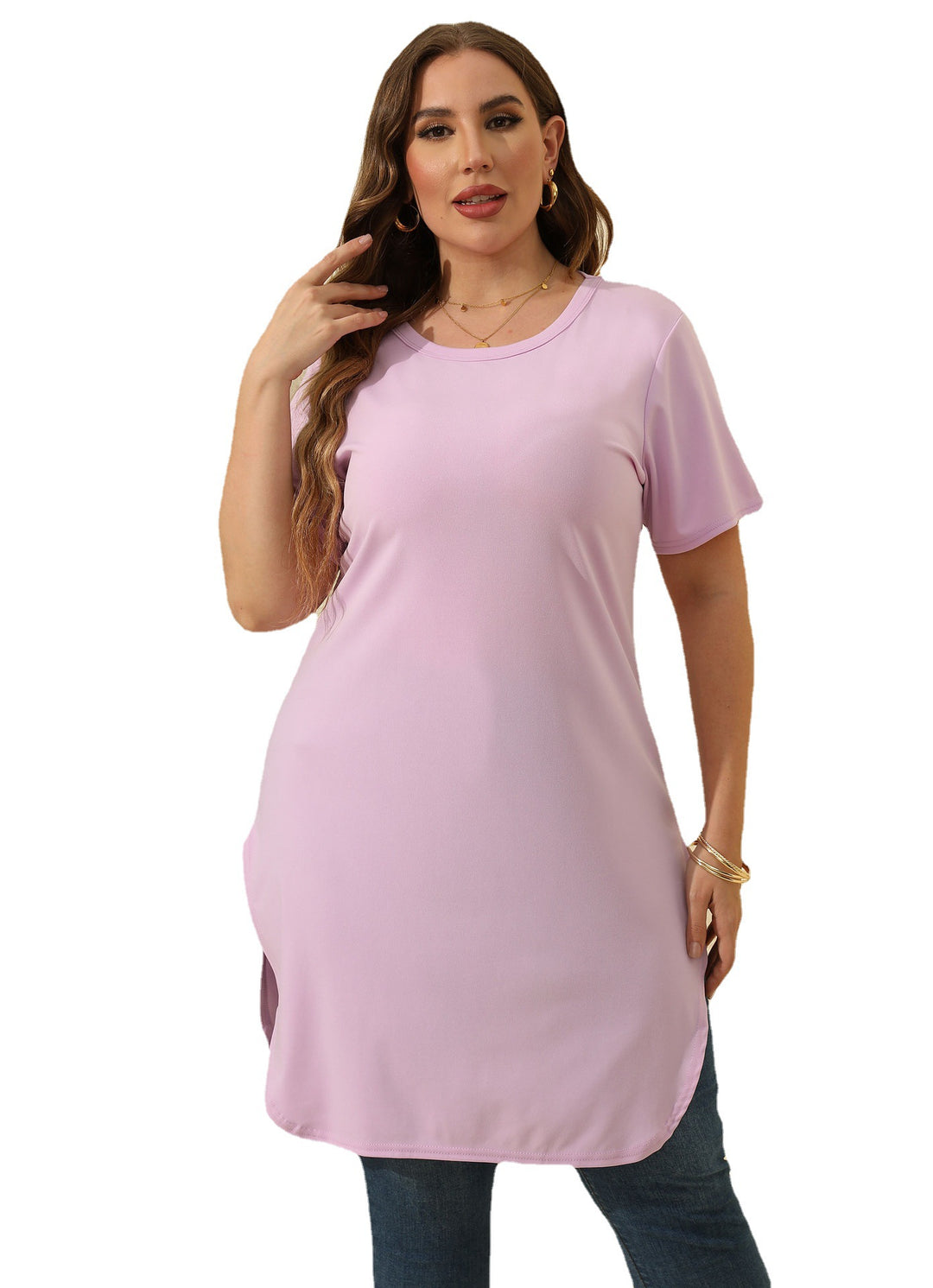 Damen modernes Kurzarm-Tunika-Kleid Echo Archiv