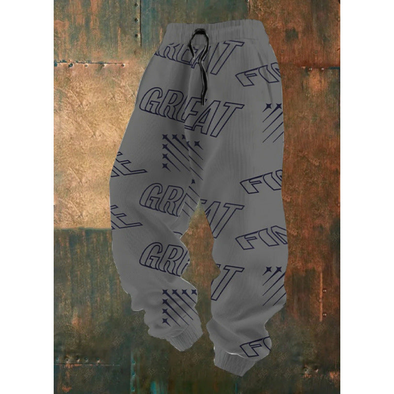 Damen Bequeme Freizeithose mit kreativem Druck Echoarchiv