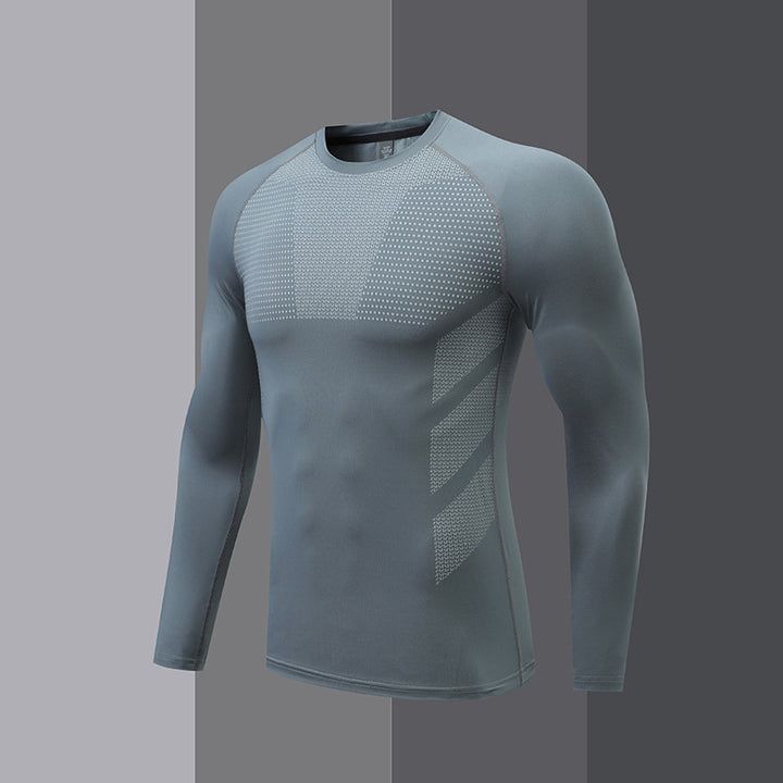 Herren Kompressions-Langarm-Sportshirt Echoarchiv
