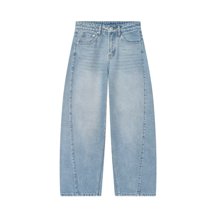 Damen Weite Cropped-Jeans mit hoher Taille und Einsatznaht Echo Archiv
