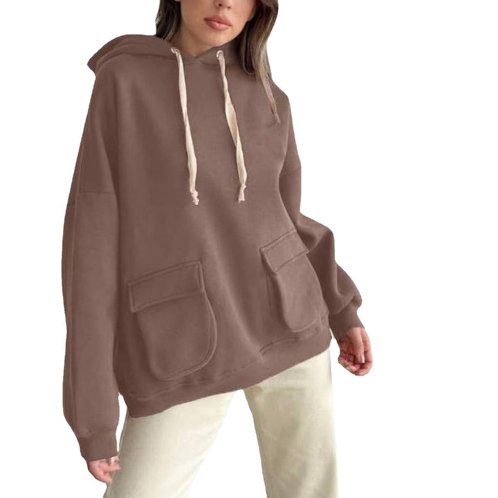 Damen nan Oversize-Kapuzenpullover mit aufgesetzten Klappentaschen und extra-langen Kordeln Echo Archiv