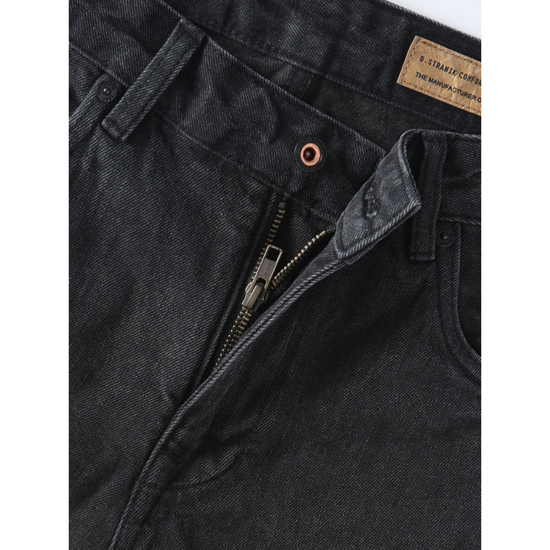 Herren Tapered Relaxed Denim-Jeans mit hoher Bundhöhe und cleaner Used-Optik Echoarchiv