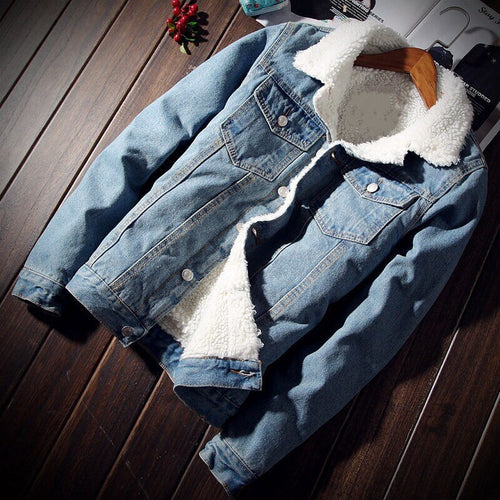 Damen Lässige Denimjacke mit Fleece-Futter Echoarchiv