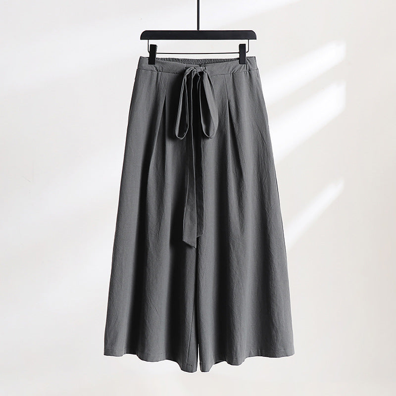 Damen Palazzo-Culotte mit elastischem Bund und Bindegürtel Echoarchiv