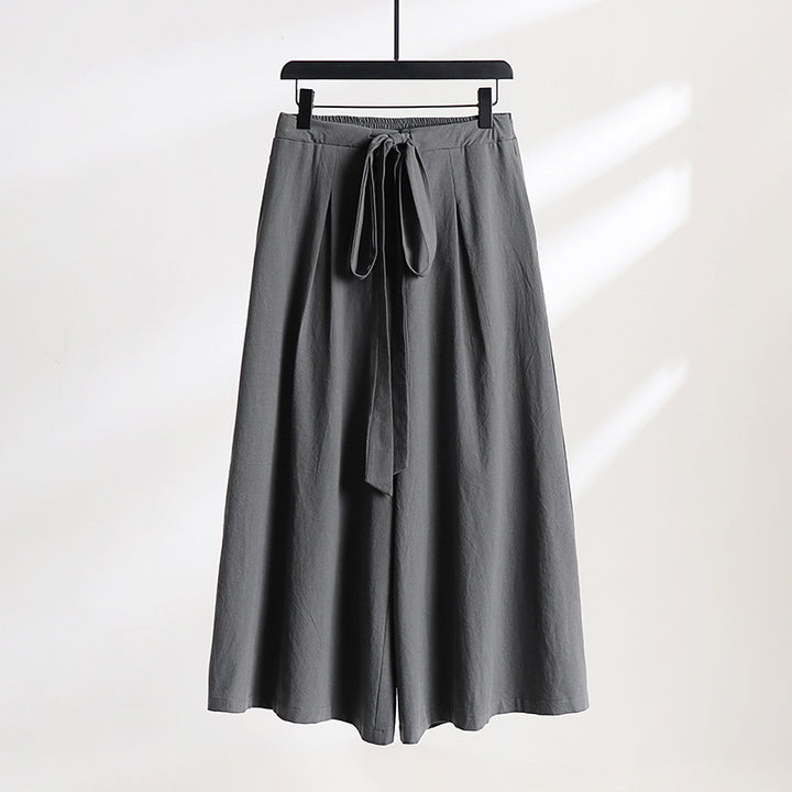 Damen Palazzo-Culotte mit elastischem Bund und Bindegürtel Echoarchiv