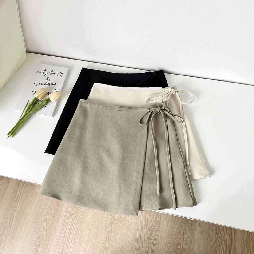Damen Wickelrock aus hochwertigem Leinenstoff mit eleganter Schleifenbindung Echo Archiv
