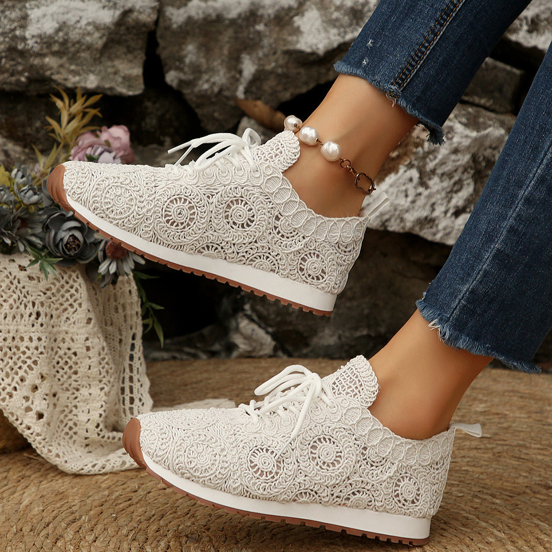 Damen  gestrickte Slip-On Plateau-Sneaker mit atmungsaktivem Obermaterial und gepolstertem Komfortfußbett Echo Archiv