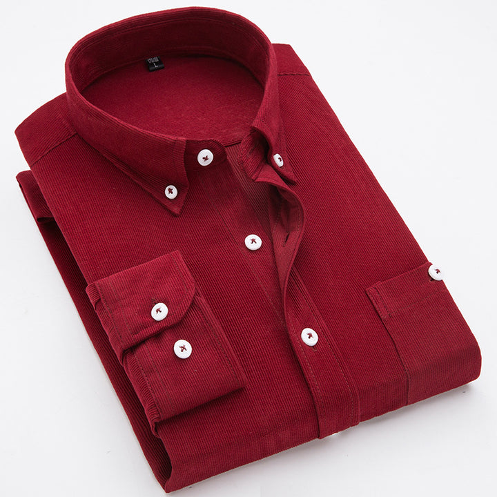 Herren Cord-Hemden mit button-down Kragen und aufgesetzter Brusttasche Echoarchiv
