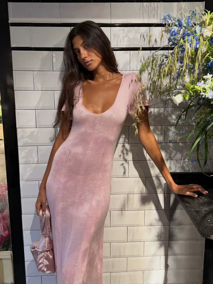 Damen elegantes figurbetontes Maxikleid mit V-Ausschnitt Echo Archiv