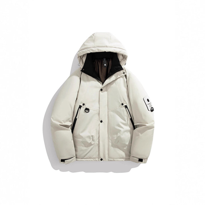 Herren Wattierte Outdoorjacke mit Kapuze, Multifunktionstaschen und winddichter Außenlage Echoarchiv