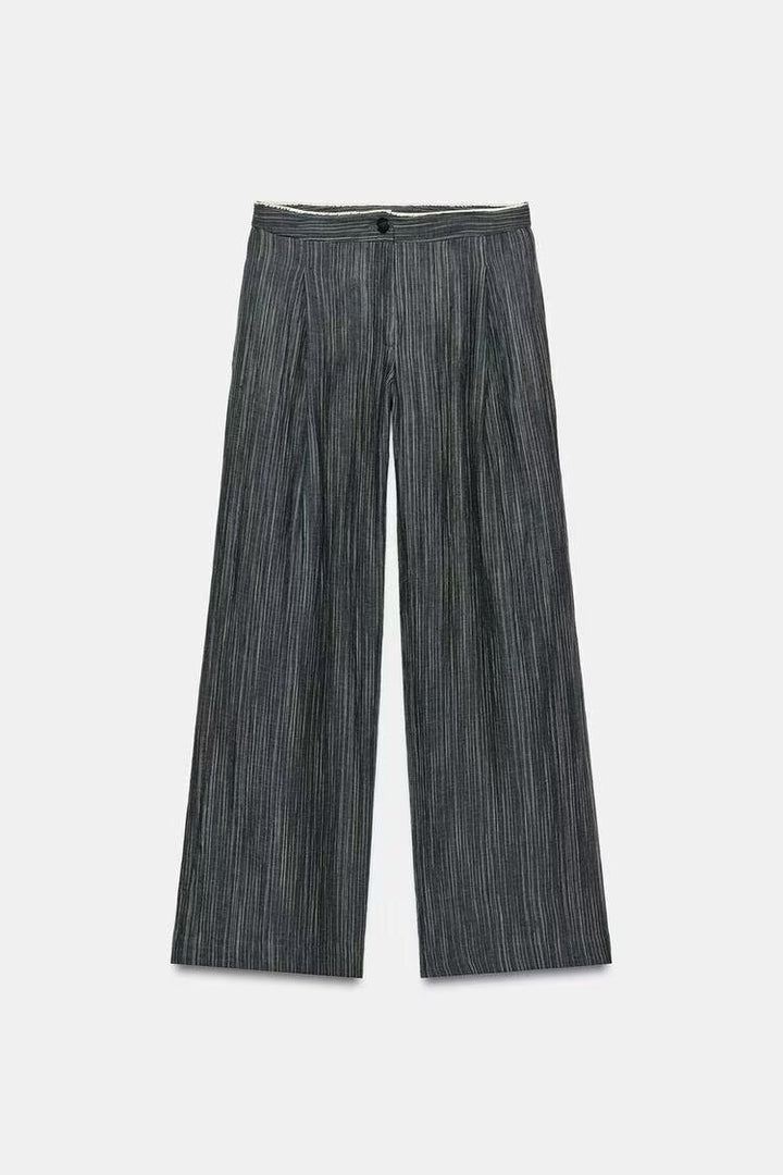 Damen Weit geschnittene Marlenehose mit Bügelfalte und feinem Nadelstreifen Echo Archiv