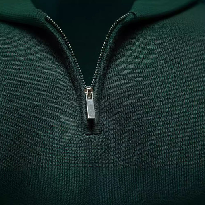 Herren Pullover mit kurzem Reißverschluss und modischem Stehkragen Echoarchiv