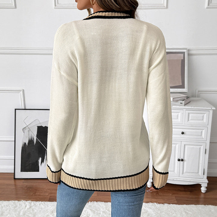 Damen Modischer Strickcardigan mit Kontrastdetails Echo Archiv