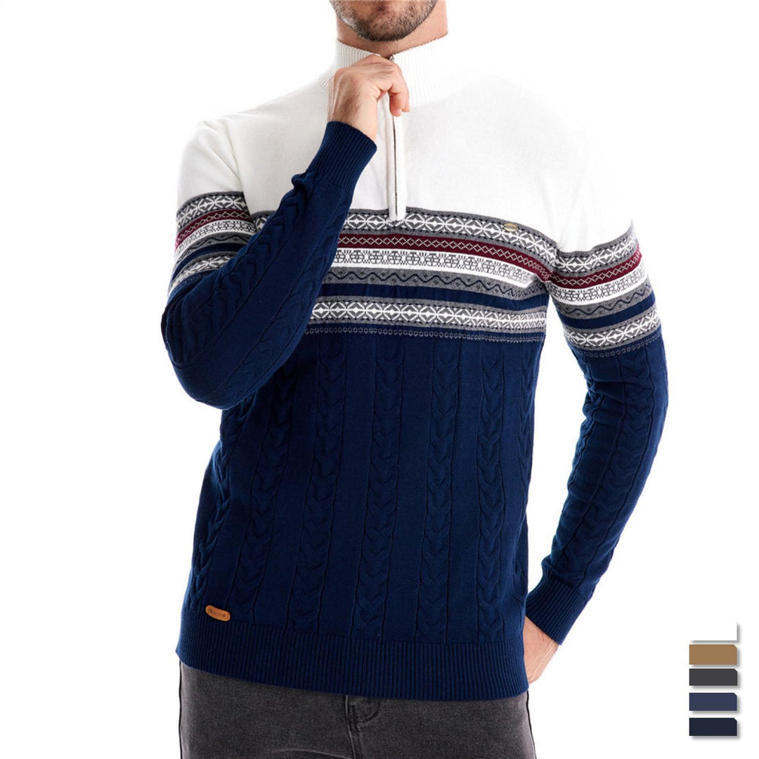 Herren modischer Pullover mit Reißverschluss und strukturiertem Design Echoarchiv