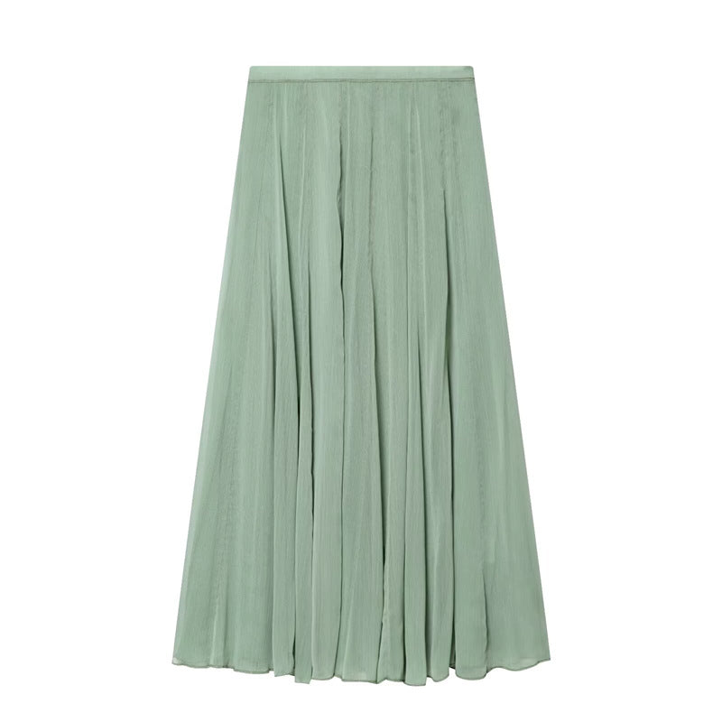 Damen Maxirock aus plissiertem Chiffon mit hohem Bund und fließender A-Linie Echo Archiv