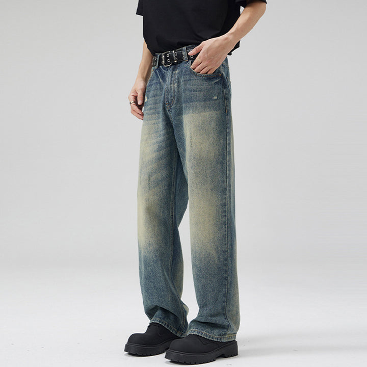 Herren Weit geschnittene Vintage-Denim-Jeans im geraden Baggy‑Cut mit soften Fade-Details Echo Archiv