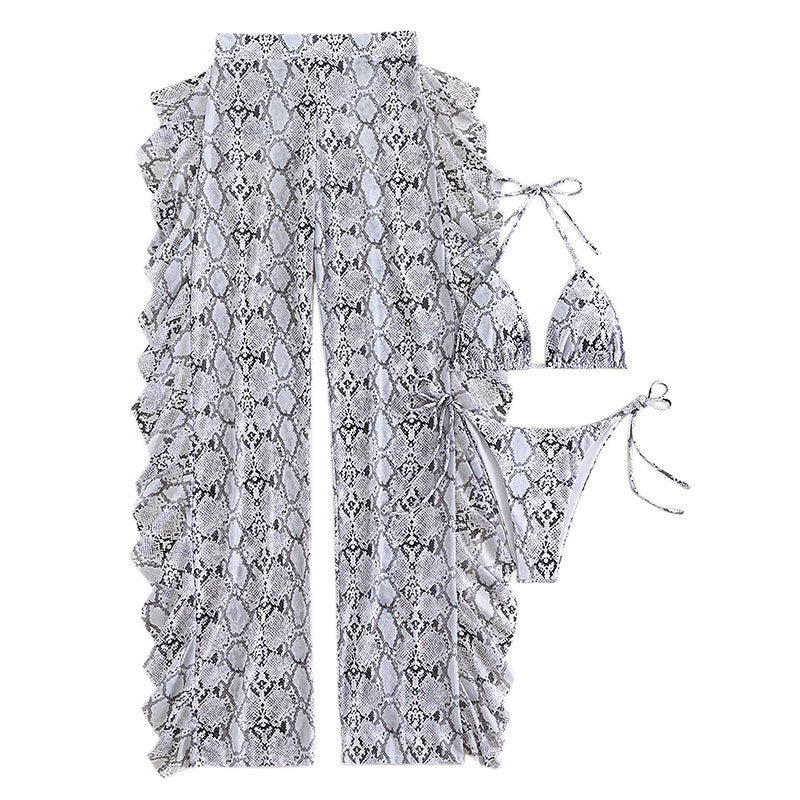 Damen Triangel-Bikini-Set mit verspieltem Schlange-Muster Echo Archiv