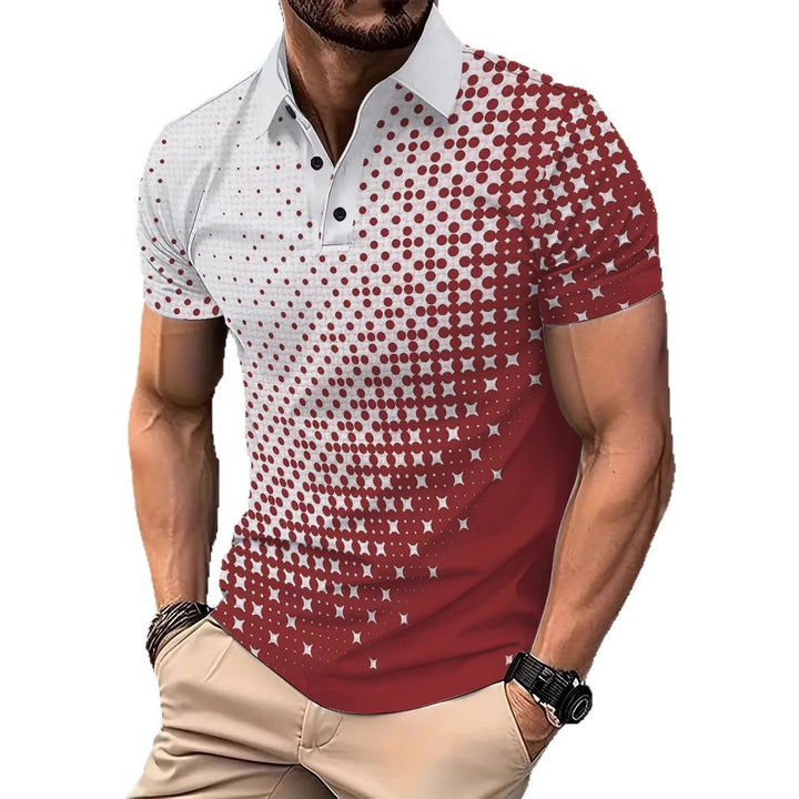 Herren Kurzarm Poloshirt mit innovativem Grafikdesign Echoarchiv