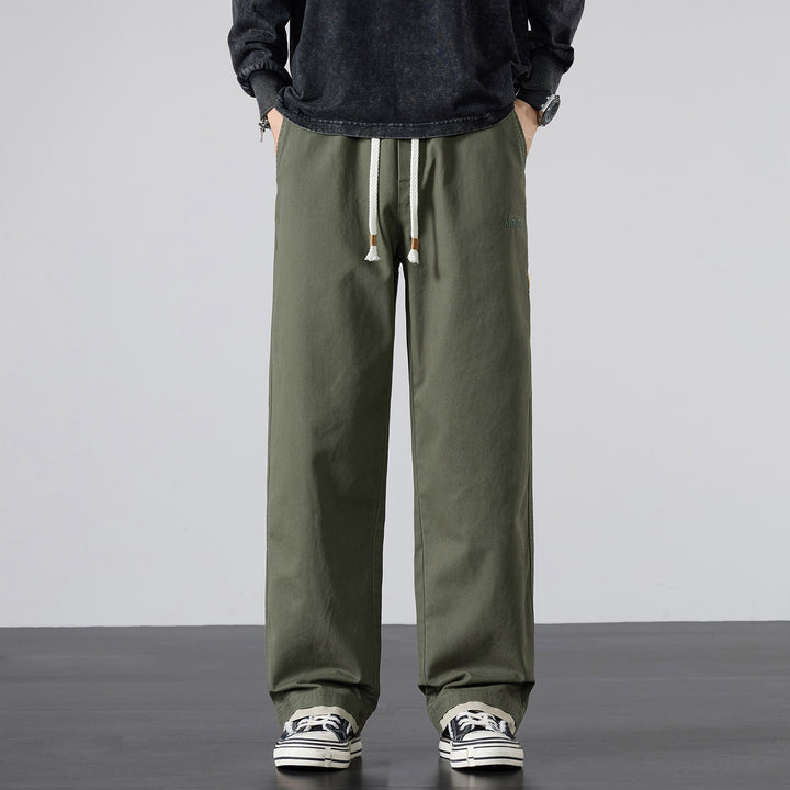 Herren Weite Baumwoll-Canvas-Hose im Wide‑Leg mit Kordelzugbund Echo Archiv