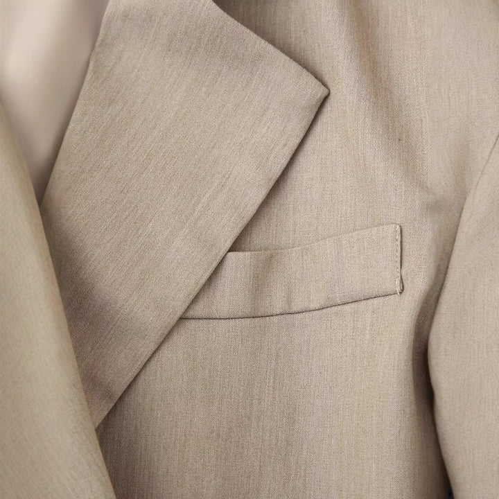 Damen Doppelreihiger Oversize-Blazer aus feinem Twill mit fallendem Revers Echoarchiv