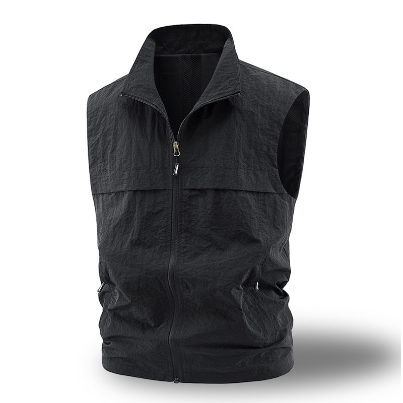 Herren Leichte atmungsaktive Outdoor-Weste mit Mesh-Futter, durchgehendem Reißverschluss & Reißverschlusstaschen Echoarchiv