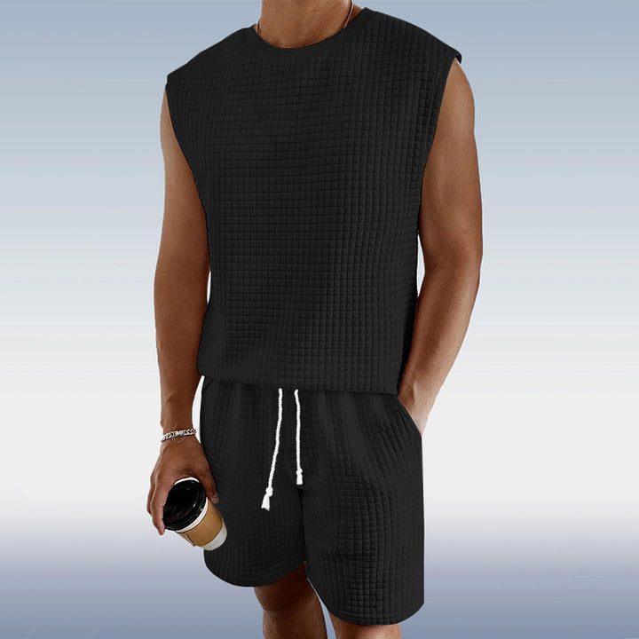 Herren stylisches Training-Set mit hochwertigem Strukturdesign und elastischem Bund Echoarchiv