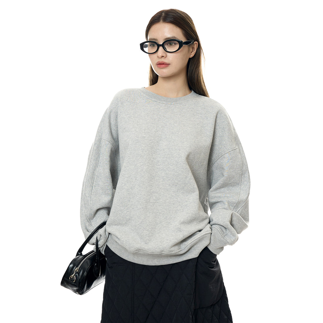 Damen Oversize‑Sweatshirt aus French‑Terry mit überschnittener Schulter und elastischem Saum Echoarchiv