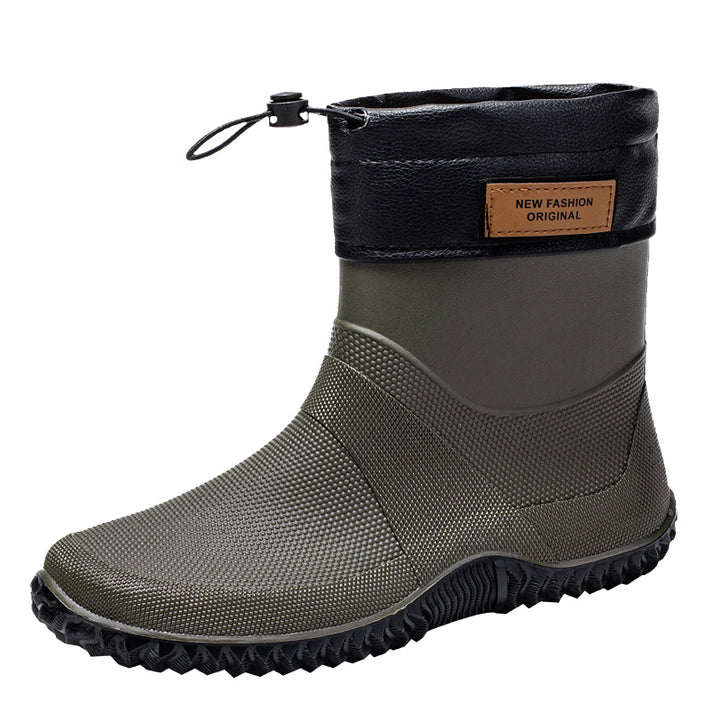 Herren Funktionale wasserdichte Ankle-Gummistiefel mit verstellbarem Bündchen Echoarhiv