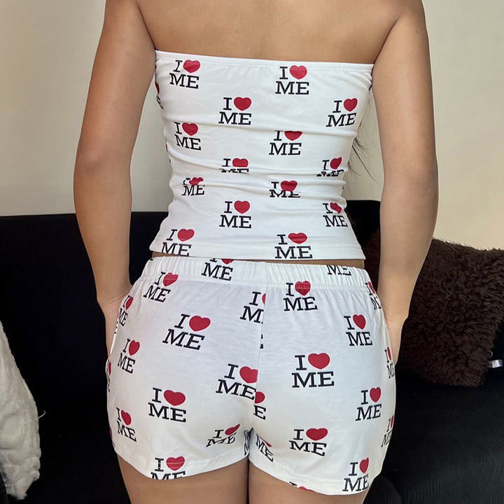 Damen Bandeau-Top mit modischem Druck Echo Archiv
