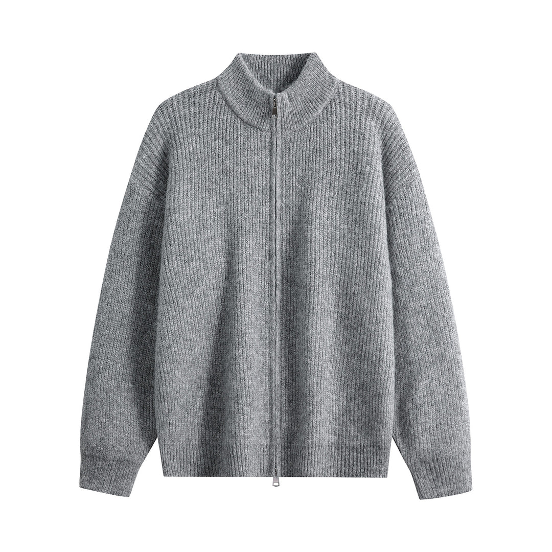 Damen Oversize-Strickjacke mit Rundhalsausschnitt, Rippsaum & Kontrastknöpfen Echoarchiv