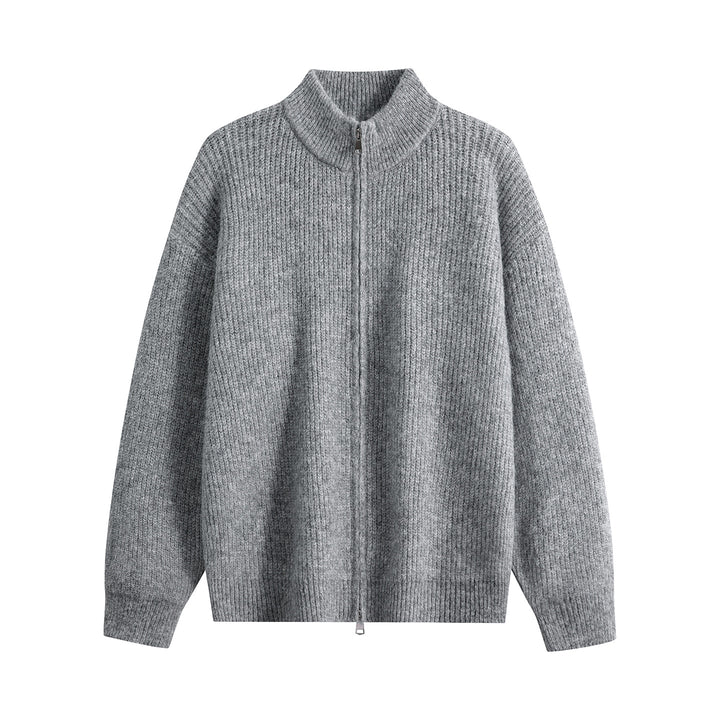 Damen Oversize-Strickjacke mit Rundhalsausschnitt, Rippsaum & Kontrastknöpfen Echoarchiv