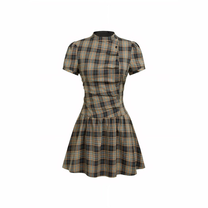 Damen Minikleid mit Knopfdetails und gerafftem Schnitt Echo Archiv