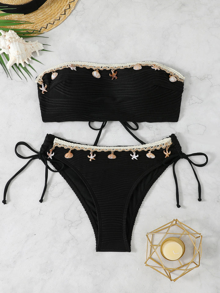 Damen Bandeau-Bikini mit einzigartiger Muschelverzierung Echo Archiv