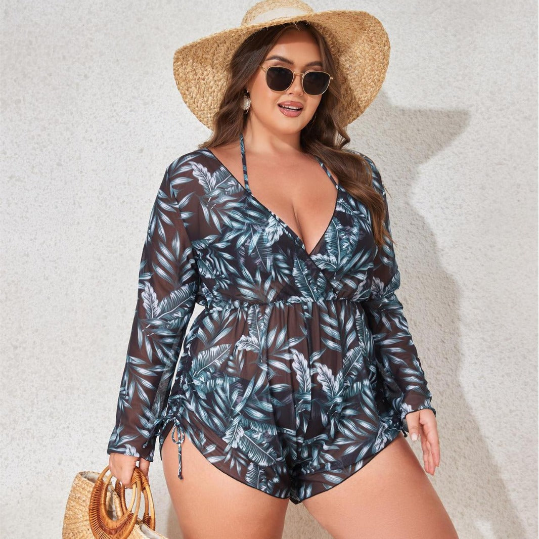 Damen Strandbikini-Set mit transparentem Überwurf Echo Archiv