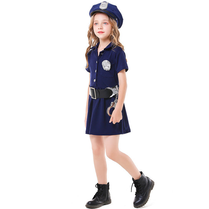 Mädchen Polizeikostüm mit Rock und Modischen Accessoires Echo Archiv