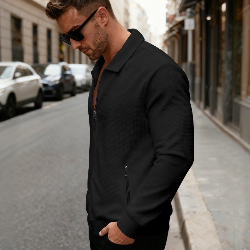 Herren Sportjacke mit innovativem Stehkragen und praktischen Reißverschlusstaschen Echoarchiv