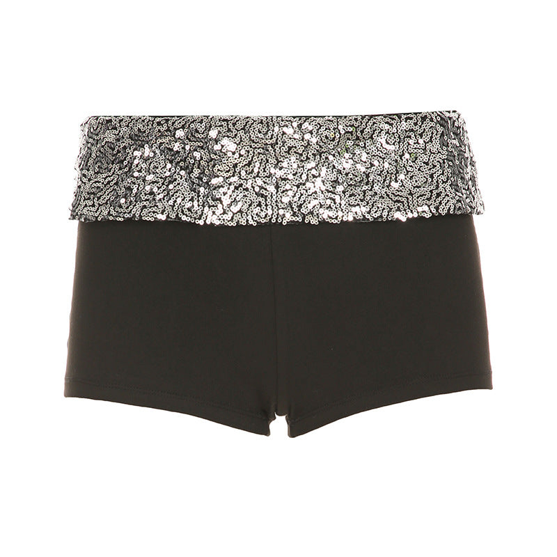 Damen Glitzerndes Minikleid mit Leopardenmuster und Spaghettiträgern Echo Archiv
