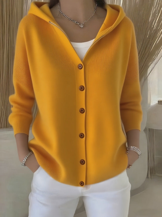 Damen nan Kapuzen-Cardigan mit Knopfleiste und lässiger Oversize-Passform Echo Archiv