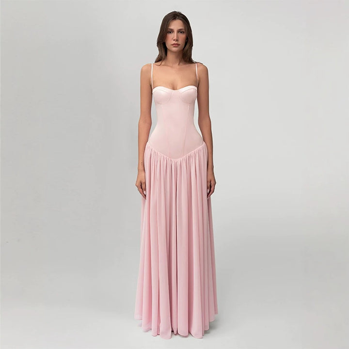 Damen nan modellierendes Bustier-Abendkleid mit vorgeformter Miederkonstruktion und weitfallendem Chiffon-Tellerrock Echo Archiv