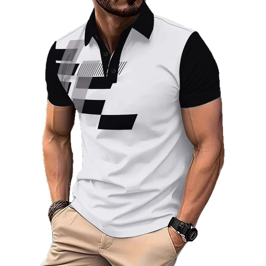 Herren Poloshirt mit modischem Grafikdesign Echoarchiv