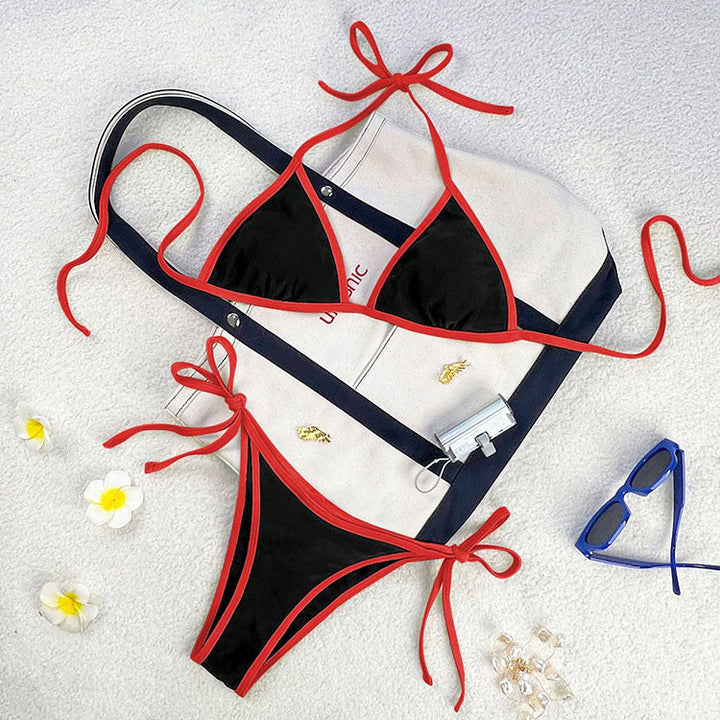 Damen Triangel-Bikini mit verspieltem Schnürdesign Echoarchiv