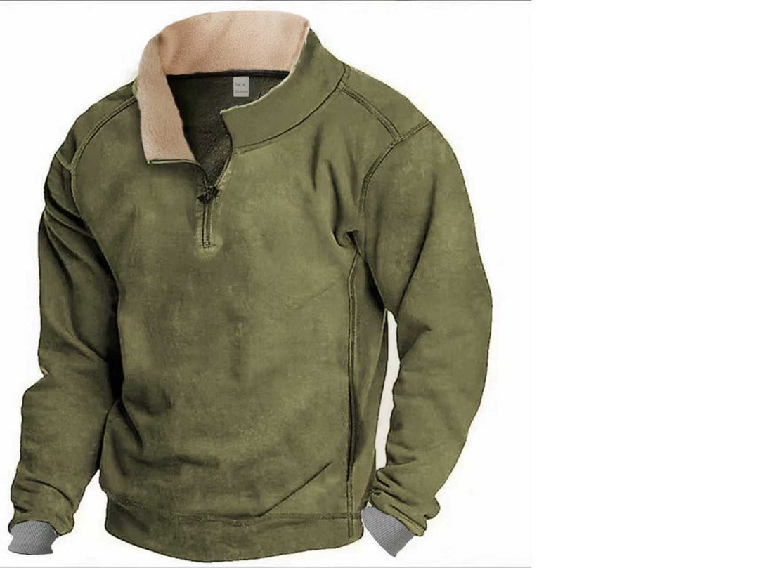 Herren Fleece-Pullover mit einem hochschließenden Kragen und praktischen Seitentaschen Echoarchiv