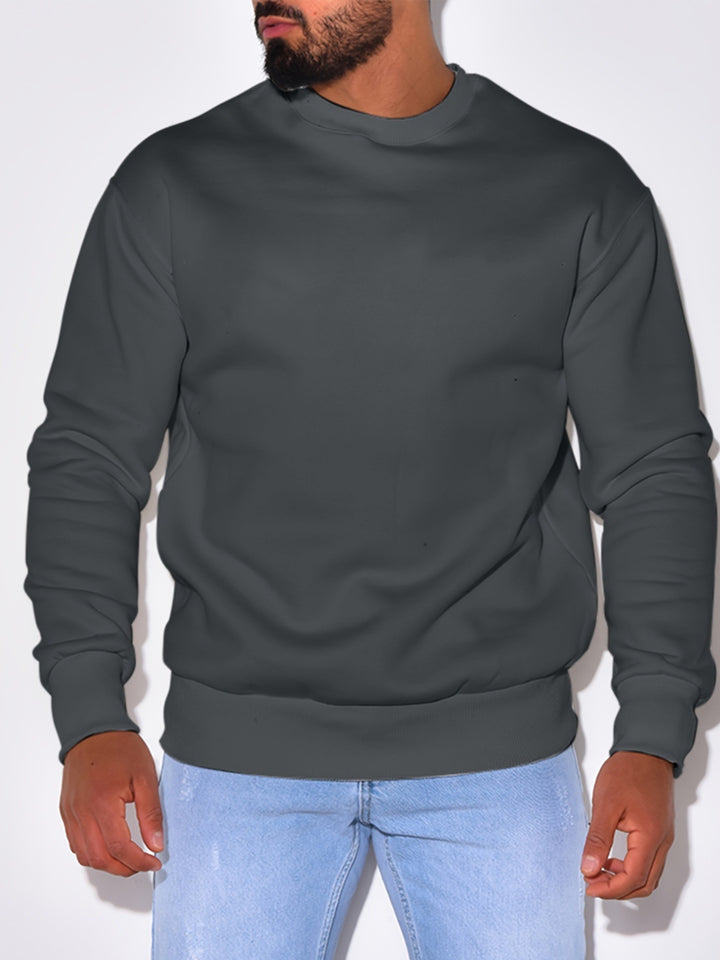 Herren Lässiges Rundhals-Sweatshirt mit Rippbündchen Echoarchiv