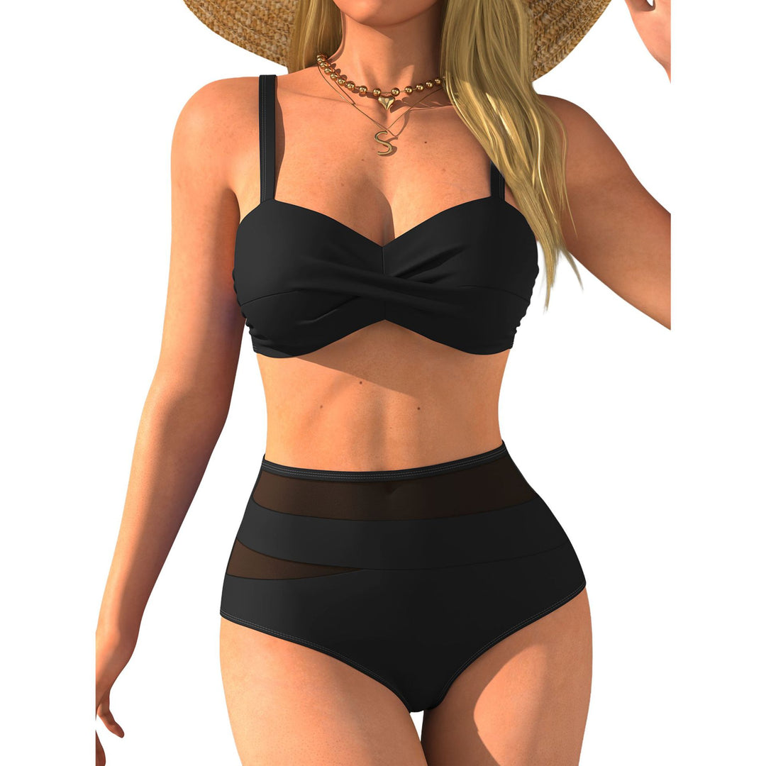 Damen Hochtaillierter Bikini mit modischem Twist Echo Archiv